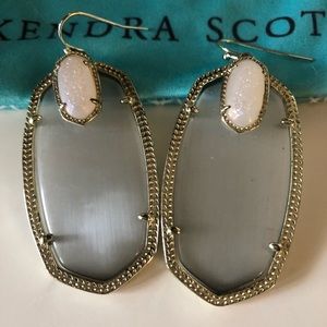 Kendra Scott Darcy earrings gold grey